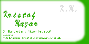 kristof mazor business card